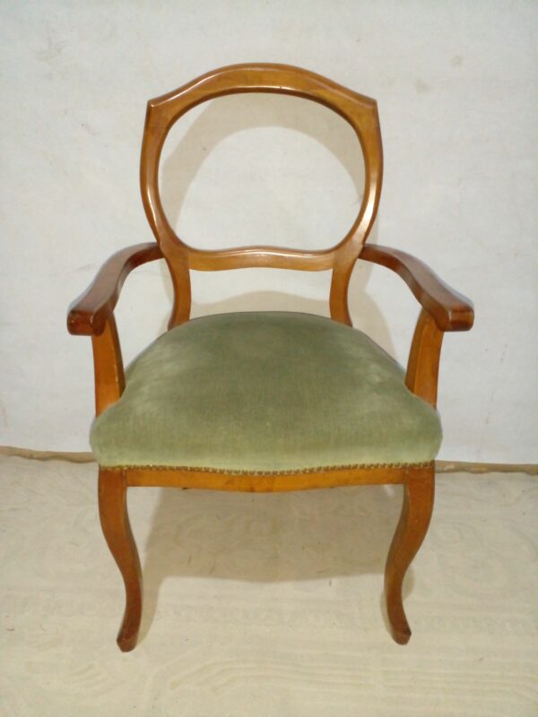 JUEGO DE SILLA Y SILLON DE CABECERA DE MESA ESTILO INGLES VICTORIANO. COD: 93903 - Image 2