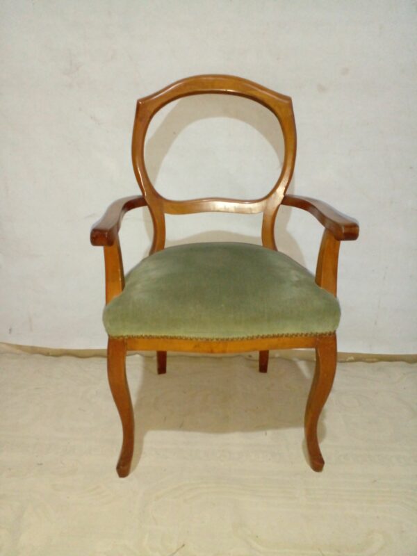 JUEGO DE SILLA Y SILLON DE CABECERA DE MESA ESTILO INGLES VICTORIANO. COD: 93903 - Image 4