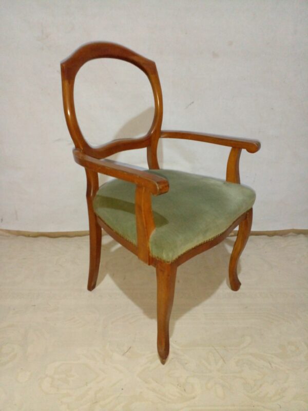 JUEGO DE SILLA Y SILLON DE CABECERA DE MESA ESTILO INGLES VICTORIANO. COD: 93903 - Image 5